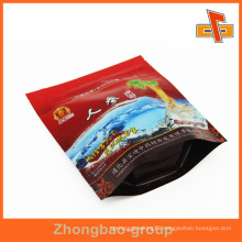 Guangzhou Food Grade Aluminum Giseng Pouch Plastic Stand Lamination Ziplock Pouch With Window